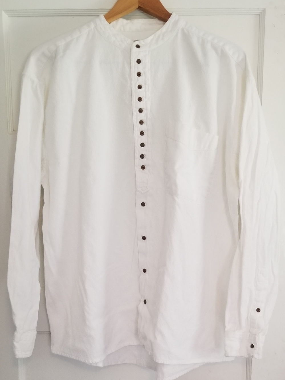 Men's Civilian Irish White Grandfather Shirt XL